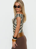 Darcia One Shoulder Top Multi Stripe