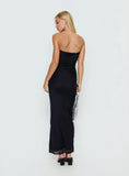 Senora Strapless Drape Maxi Dress Navy