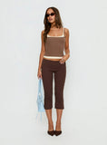 Maeka Layered Jersey Tank Top Brown Cream