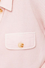 Brooke Pink Waffle Knit Shacket