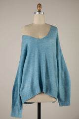 Sylvie Blue V Neck Sweater