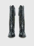 Austin Distressed Cowboy Boots Black