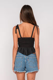 Elyse Black Peplum Top