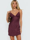 Makaia Balconette Mini Dress Aubergine