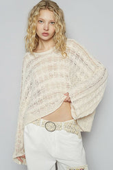 Carmen Cream Oversized Sheer Sweater