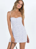 Kenzie Mini Dress Blue Floral
