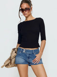 Cruiza Low Rise Micro Denim Short Mid Blue Wash