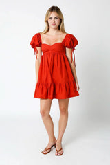 Jessie Brick Babydoll Mini Dress