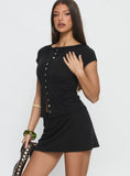 Brennah Jersey Mini Skort Black