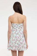 Colette White Purple Strapless Babydoll Dress