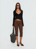 Baseline Rib Capri Pants Chocolate