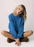 Harmony Balloon Sleeve Knit Sweater Blue
