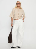 Verina Short Sleeve Knit Cardigan Oat