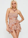 Minxie Strapless Playsuit Pink Floral