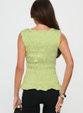 Elenir Shirred Top Green