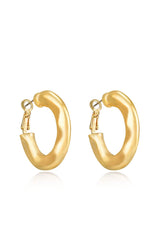 Ettika Soft Golden Textured 18K Gold Plated Hoop Earrings