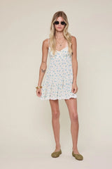 Macie Blue Floral Babydoll Mini Dress
