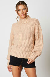 Jess Blush Funnel Neck Knit Sweater