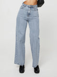 Nicolo High Rise Straight Leg Jeans Light Blue Wash