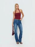Ghisella Square Neck Halter Top Cherry