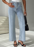 Fawcett High Rise Straight Leg Jeans Light Blue Wash