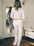 Sleepytea Pointelle Sleep Pant White Red