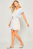 You and I Chambray Blue Striped Mini Dress