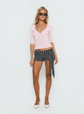 Back To Friends V Neck 3/4 Sleeve Top Pink