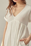 I Need You More White V Neck Romper Dress