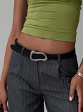 Leto Belt Black Silver