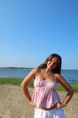 Be My Baby Pink Boho Print Babydoll Top