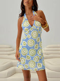 Neelia Mini Dress Blue Yellow
