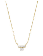 Ettika Pearl and Crystal 18K Gold Plated Pendant Necklace