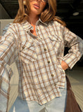 Sweet Summer Flannel Top Blue Check