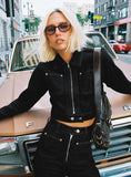 Stallion Cropped Jacket Indigo