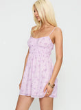 Wysteria Mini Dress Purple Multi