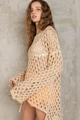 Nadia Yellow Sheer Crochet Sweater