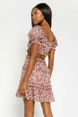 Maya Mauve Floral Off the Shoulder Mini Dress