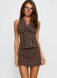 Meggan Mini Skirt Chocolate Check