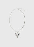 Fascinated Heart Pendant Necklace Silver