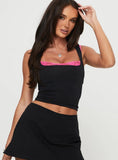 Back In Time Top Black Pink Lace