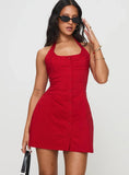 Mallorie Halter Mini Dress Red Petite