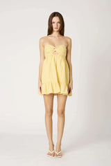 Argie Yellow Gingham Strapless Romper
