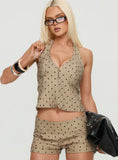 Odin Top Polka Pinstripe Beige