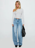 Esperance Mid Rise Barrel Leg Jeans Vintage Blue