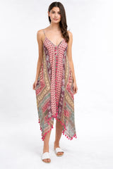 Sun Kissed Pink Paisley Print Maxi Dress
