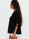 Kourta Off Shoulder Oversized Knit Top Black