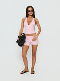 Habitual Active Longline Plunge Neck Tank Top Pink