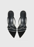Billini Effy Heels Black Satin Diamante