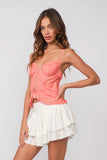 Hard to Ignore Coral Corset Top